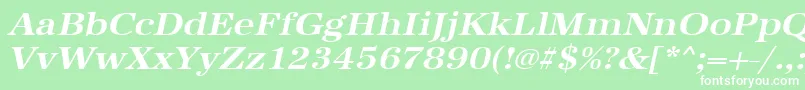 More about UrwantiquatextwidBoldOblique Font UrwantiquatextwidBoldOblique Font – White Fonts on Green Background