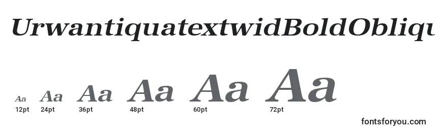 Größen der Schriftart UrwantiquatextwidBoldOblique