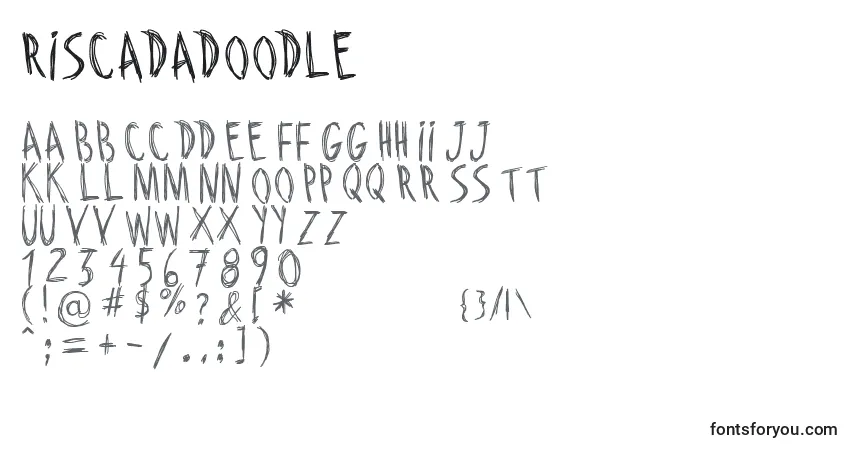 Czcionka RiscadaDoodle – alfabet, cyfry, specjalne znaki