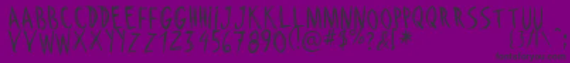 フォントRiscadaDoodle – 紫の背景に黒い文字