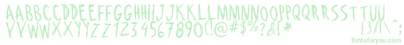 Шрифт RiscadaDoodle – зелёные шрифты на белом фоне