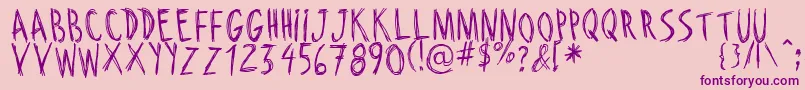 RiscadaDoodle-fontti – violetit fontit vaaleanpunaisella taustalla
