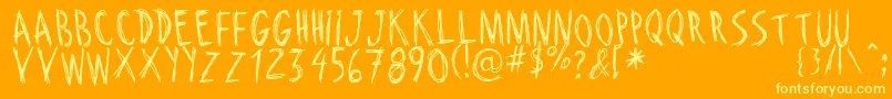 RiscadaDoodle Font – Yellow Fonts on Orange Background