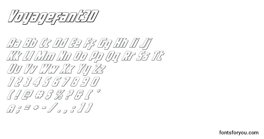 Fuente Voyagefant3D - alfabeto, números, caracteres especiales