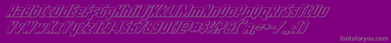 フォントVoyagefant3D – 紫の背景に灰色の文字