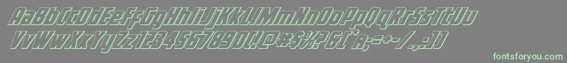 Voyagefant3D-Schriftart – Grüne Schriften auf grauem Hintergrund