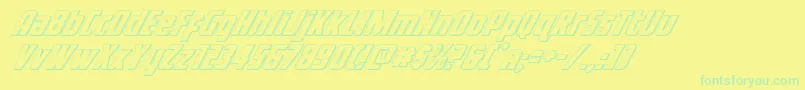 Voyagefant3D Font – Green Fonts on Yellow Background