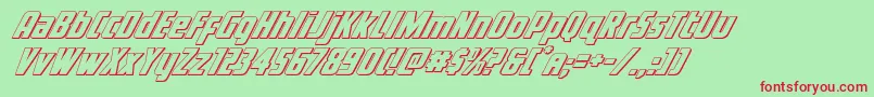 フォントVoyagefant3D – 赤い文字の緑の背景