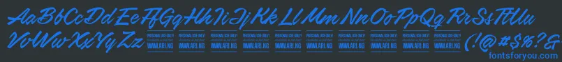AirwaysPersonalUseOnly Font – Blue Fonts on Black Background
