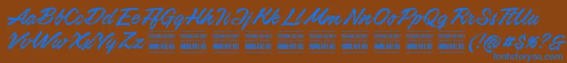 AirwaysPersonalUseOnly Font – Blue Fonts on Brown Background