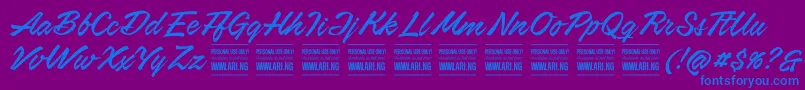 AirwaysPersonalUseOnly Font – Blue Fonts on Purple Background