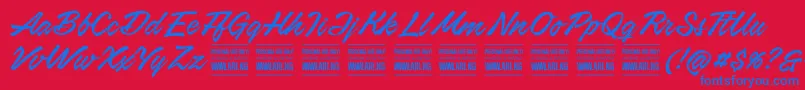 AirwaysPersonalUseOnly Font – Blue Fonts on Red Background