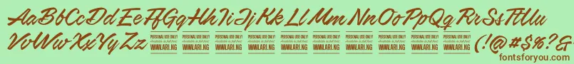 AirwaysPersonalUseOnly Font – Brown Fonts on Green Background