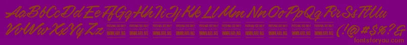 AirwaysPersonalUseOnly Font – Brown Fonts on Purple Background
