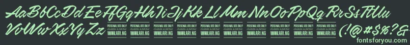 AirwaysPersonalUseOnly Font – Green Fonts on Black Background