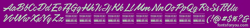 AirwaysPersonalUseOnly Font – Green Fonts on Purple Background