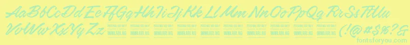 AirwaysPersonalUseOnly Font – Green Fonts on Yellow Background