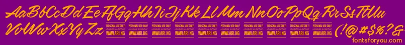 AirwaysPersonalUseOnly Font – Orange Fonts on Purple Background