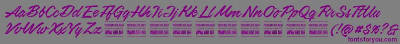AirwaysPersonalUseOnly Font – Purple Fonts on Gray Background