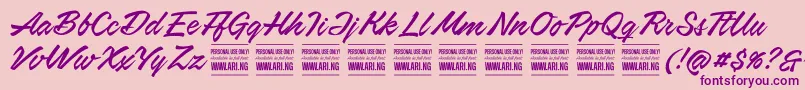 AirwaysPersonalUseOnly Font – Purple Fonts on Pink Background