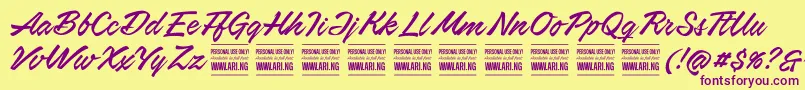 AirwaysPersonalUseOnly Font – Purple Fonts on Yellow Background