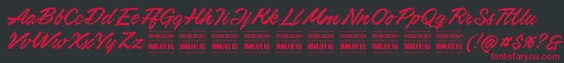 AirwaysPersonalUseOnly Font – Red Fonts on Black Background