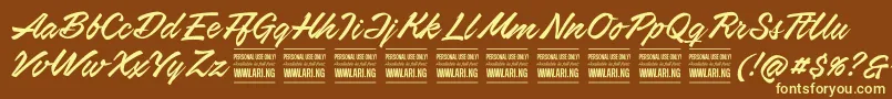 AirwaysPersonalUseOnly Font – Yellow Fonts on Brown Background