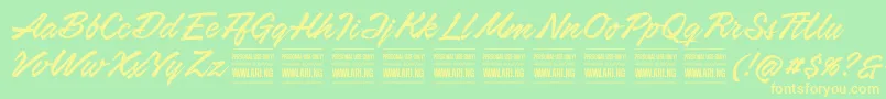 AirwaysPersonalUseOnly Font – Yellow Fonts on Green Background