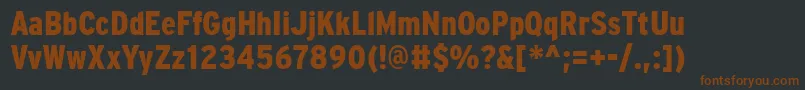 フォントPftransitcondensedBlack – 黒い背景に茶色のフォント