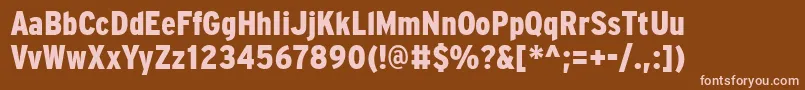 Шрифт PftransitcondensedBlack – розовые шрифты на коричневом фоне