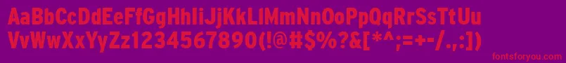 PftransitcondensedBlack Font – Red Fonts on Purple Background