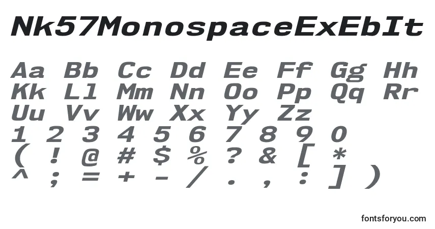 Nk57MonospaceExEbItフォント–アルファベット、数字、特殊文字