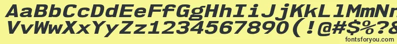 Nk57MonospaceExEbIt Font – Black Fonts on Yellow Background