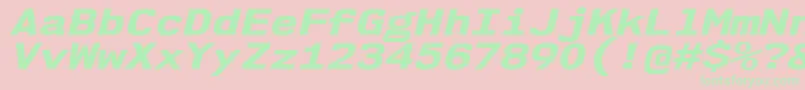 Nk57MonospaceExEbIt Font – Green Fonts on Pink Background
