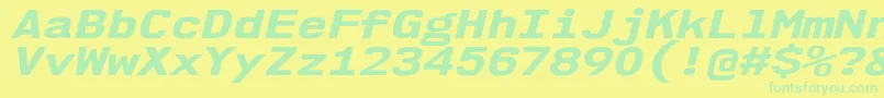 Nk57MonospaceExEbIt Font – Green Fonts on Yellow Background