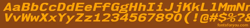 Nk57MonospaceExEbIt-Schriftart – Orangefarbene Schriften auf braunem Hintergrund
