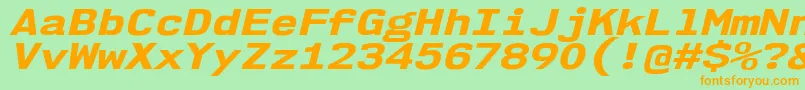 Nk57MonospaceExEbIt Font – Orange Fonts on Green Background