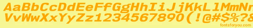 Nk57MonospaceExEbIt Font – Orange Fonts on Yellow Background