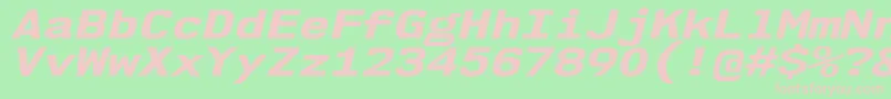Nk57MonospaceExEbIt Font – Pink Fonts on Green Background