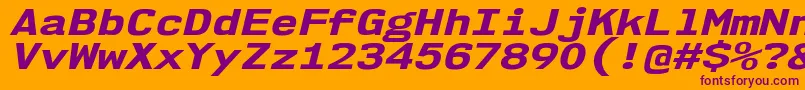 Nk57MonospaceExEbIt Font – Purple Fonts on Orange Background