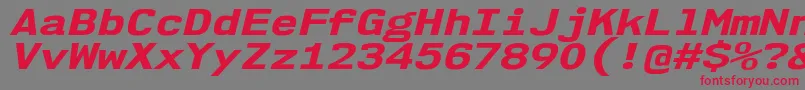 Nk57MonospaceExEbIt Font – Red Fonts on Gray Background