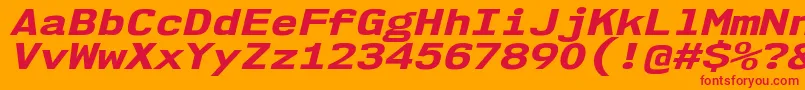 Nk57MonospaceExEbIt Font – Red Fonts on Orange Background