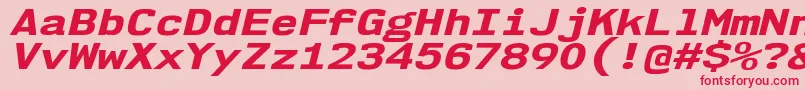 Nk57MonospaceExEbIt Font – Red Fonts on Pink Background