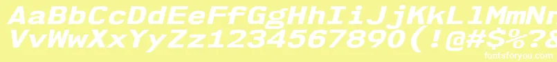 Nk57MonospaceExEbIt Font – White Fonts on Yellow Background