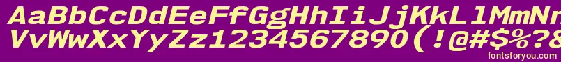 Nk57MonospaceExEbIt Font – Yellow Fonts on Purple Background