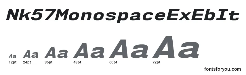 Größen der Schriftart Nk57MonospaceExEbIt