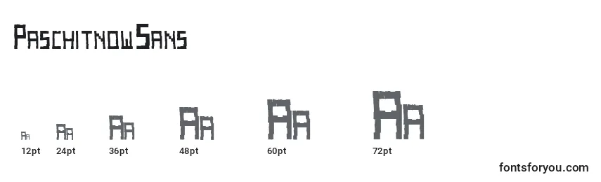 Размеры шрифта PaschitnowSans
