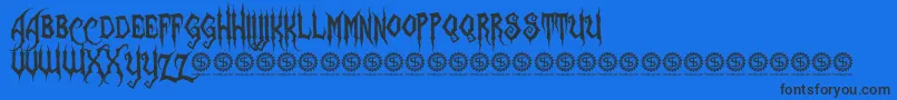 ZombieHolocaust Font – Black Fonts on Blue Background