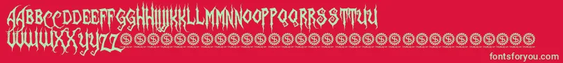 ZombieHolocaust Font – Green Fonts on Red Background