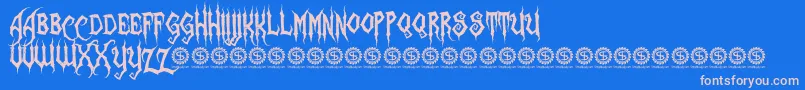 ZombieHolocaust Font – Pink Fonts on Blue Background